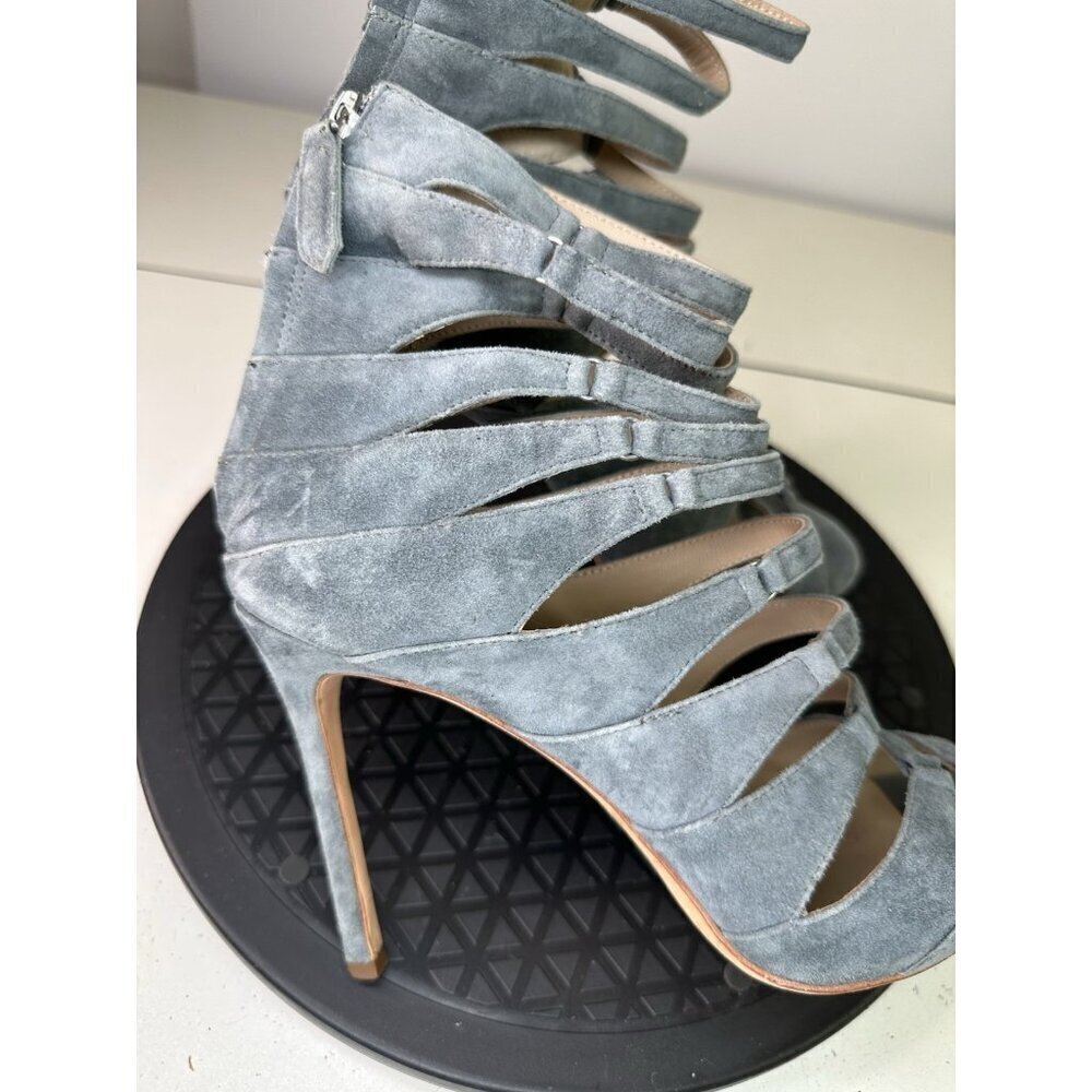 POUR LA VICTOIRE Elaine Blue Strappy Platform Heel Sandals Sz 7.5